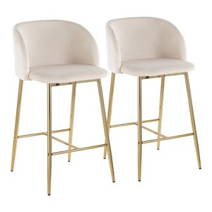 Set of 2 Fran Contemporary Counter Height Barstools - LumiSource - 1 of 4