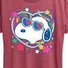 Women's - Peanuts - Snoopy Groovy Heart Short Sleeve Graphic T-Shirt - 2 of 4