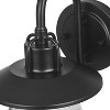 Globe Electric 1-Light 10.5" Metal Outdoor Wall Sconce with Seeded Glass Shade Matte Black - 2 of 4
