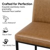 Dyonery Counter Height Bar Stools, 25.6" H Barstools Set of 2, Faux Leather Modern Kitchen Bar Counter Stools with Back and Metal Legs - 3 of 4
