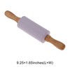 Unique Bargains Rolling Pin Small Silicone Solid Wood 1 Pc - 3 of 4
