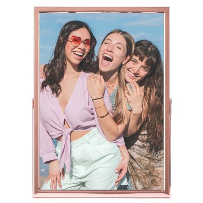 REGALWOVEN Tabletop Polished Metal Glass Vertical Photo Formats Picture Frame 1 Pc