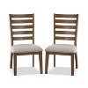 HOMES: Inside + Out Set of 2 Snowwhisp Transitional Upholstered Seat Dining Chairs Walnut/Light Gray - 2 of 4