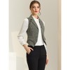 INSPIRE CHIC Women's Plaid Vintage Notched Lapel Collar Single Breasted Waistcoat Vest - 2 of 4