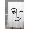 Mambo Art Studio Wink Face Shower Curtain Black - Deny Designs: Polyester Microfiber, Easy Care, Ring Top - 2 of 4