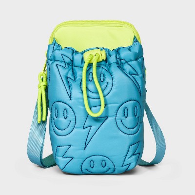 Boys&#39; Water Bottle Crossbody Bag with Quilted Icons - Cat &#38; Jack&#8482; Lime/Aqua