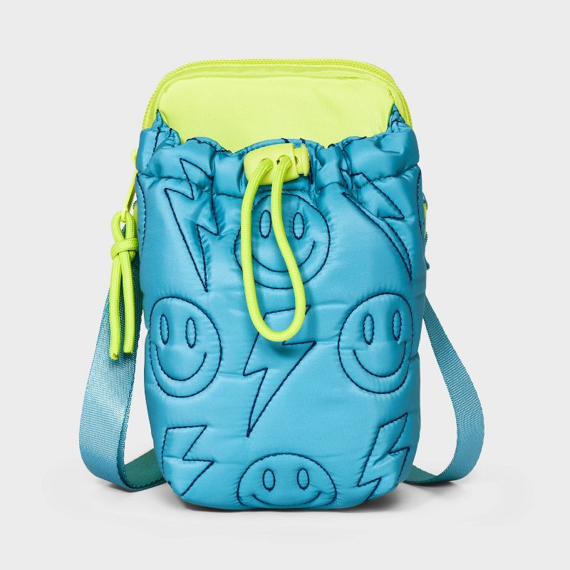 Boys&#39; Water Bottle Crossbody Bag with Quilted Icons - Cat &#38; Jack&#8482; Lime/Aqua, 1 of 6