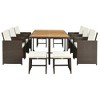Carrie 9-Piece All-Weather PE Wicker Patio Dining Sets with Wood Tabletop for 8 person, Outdoor Furniture - Maison Boucle - 2 of 4