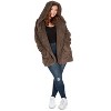 Memoi Women's Marled Plush Hooded Lounge Sweater with Shawl Collar - 2 of 4