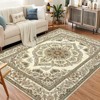 Area Rug,Washable Boho Floral Medallion ,3x5 Non-Slip Soft Low-Pile Printed Carpet for Indoor Decor in Entryway, Bedroom, Living Room,Kitchen, Yellow - 2 of 4