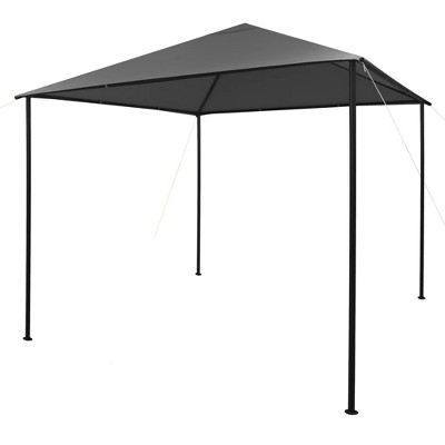 vidaXL Gazebo 9.8'x9.8' Anthracite Fabric and Steel 0.6 oz/ftÂ²