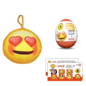 Miraball Bibi Emoji, Surprise Egg Capsules with Memory Foam Expandable Plush Toys – 3.7" (9.5cm) Soft Collectibles with Surprises Each – (Pack of 3) - 1 of 4