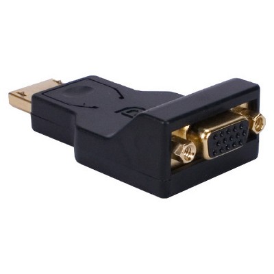 QVS DisplayPort Male to VGA Female Digital Video Adaptor - 1 x DisplayPort Male Digital Audio/Video - 1 x HD-15 Female VGA - Gold Connector