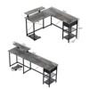 Syemin Rectangle End Tables Modern Decorative Table with Drawers for Living Room and Study Room, Gray, 53.9"*19.7"*29.5" - 4 of 4