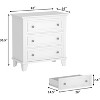 Modern 3 Drawer Dresser, Wood Storage Cabinet with Elegant Metal Handles, Compact Chest of Drawers for Bedroom, Living Room, Entryway, Hallway - 2 of 4