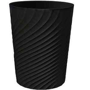 Aoibox Small Trash Can Wastebasket Recycling Bin Slim Profile for Compact Spaces Bathroom, Office, Bedroom, Kitchen (1.8 Gallon, Black) - 1 of 4
