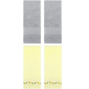 REGALWOVEN 4 Pcs Soft Absorbent Bathroom Decorative Hand Towel Set for Kitchen - 1 of 4