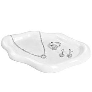 Mber Jewelry Tray Ceramic Jewelry Holder, White Jewelry Dish Tray, Ring Holder Dish, Trinket Dish Jewelry Trays Organizer Ring Tray Jewelry Plate Dish - 1 of 4