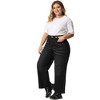 Agnes Orinda Women's Plus Size Casual Stretch Washed Pockets Wide Leg Palazzo Denim Jeans - 3 of 4