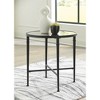 Signature Design by Ashley Cadeburg Round Mirrored Top Accent Table, Black - 2 of 4