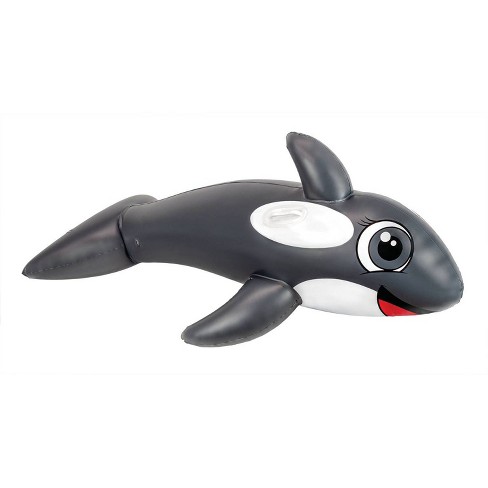 Poolmaster Jumbo Whale Rider Inflatable Swimming Pool Float Gray white red Target