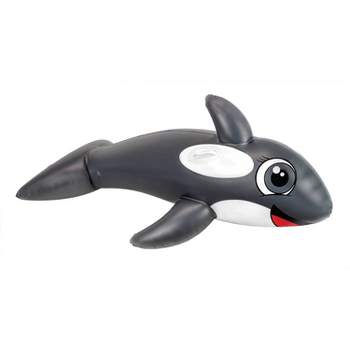 Poolmaster Jumbo Whale Rider Inflatable Swimming Pool Float - Gray/White/Red