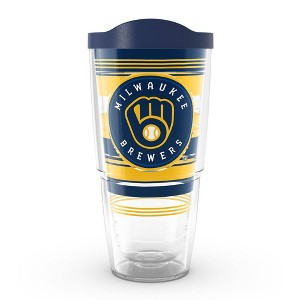 MLB Milwaukee Brewers 24oz Hype Stripes Classic Tumbler - 1 of 4