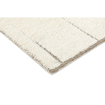 Ivory and Taupe Hand-Tufted Wool Runner Rug
