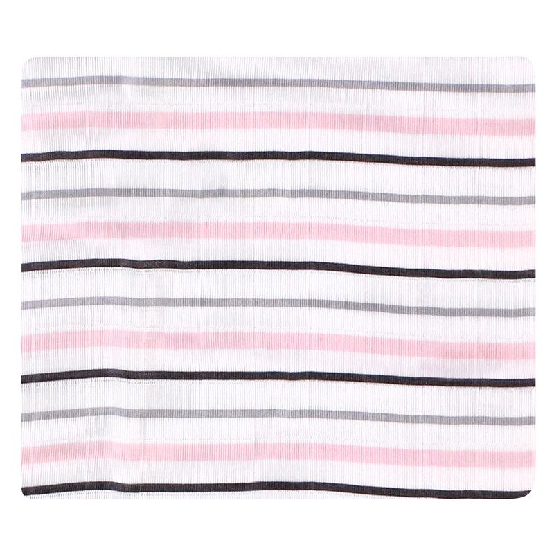 Hudson Baby Infant Girl Cotton Muslin Swaddle Blankets, Pink Gray Safari, One Size, 5 of 7