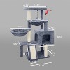 Cat Tree with Cat Condo and Two Hammocks, Cat Tree with Scratching Posts and Scratching Pads, Cat Tower - 2 of 4