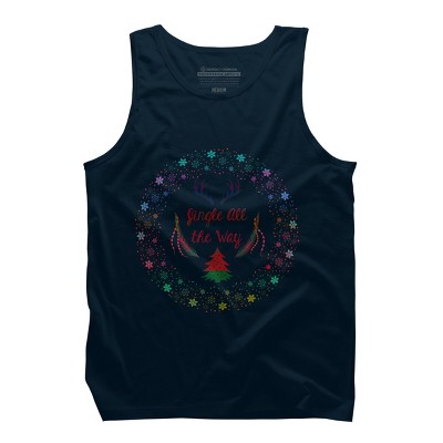 Men's Design By Humans Christmas Jingle All The Way Snowflake Circle By famenxt Tank Top