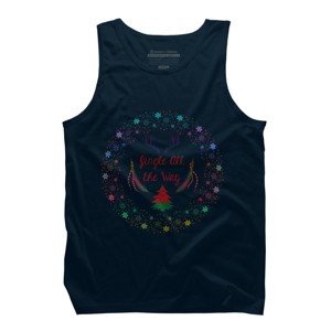 Men's Design By Humans Christmas Jingle All The Way Snowflake Circle By famenxt Tank Top - 1 of 3