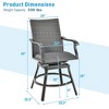Tangkula 2PCS Patio Wicker Aluminum 360° Swivel Bar Height Chairs W/4D Air Fiber Balcony - 3 of 4