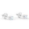 Pompeii3 1/3 Ct Screw Back Diamond Studs 14k White Gold Lab Created Eco Friendly - 2 of 3