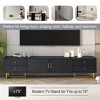 Sapphtopaz TV Stand for TVs Up to 80" Entertainment Center with 2 Storage Cabinets and 4 Drawers T-Shaped Metal Console Table for Living Room - 3 of 4
