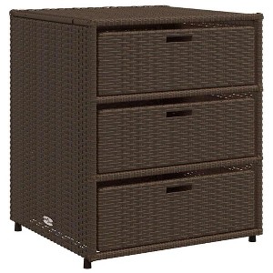 vidaXL Patio Storage Cabinet Tool Organizer Outdoor Furniture Poly Rattan - 1 of 4