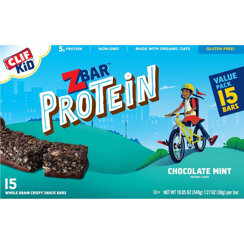 CLIF Kid ZBAR Protein Chocolate Mint Snack Bars 
, 6 of 13