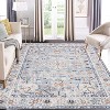 Area Rug for Dining Bedroom, Machine Washable, Carpet Non-Slip Low Pile Stain-Resistant Distressed Bistro Area Rug for Living Room Office - 4 of 4