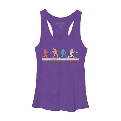 Women's Design By Humans Vintage Distressed Baseball Swing By LuckyCharm99 Racerback Tank Top