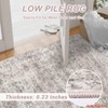 Vintage Area Rug 5x7 /6x9 Boho Washable Rug, Soft Thin Non Slip Low Pile Carpet, Distressed Floral Printed Floor Carpet - 4 of 4