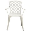 vidaXL 3 Piece Patio Bistro Set - Weather-Resistant Cast Aluminum Garden Furniture - White Industrial Style Outdoor Dining Set - 3 of 4