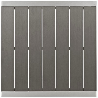 Petite Silver Gray Aluminum Square Outdoor Bar Table