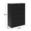TROPOW 4-Drawer Lateral File Cabinet - Black Heavy-Duty Metal Storage for Letter/Legal Documents (Home/Office Use) - 3 of 4