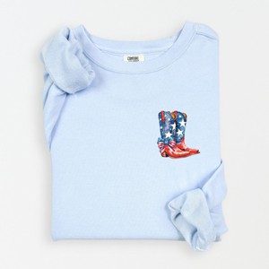 Simply Sage Market American Cowgirl Social Club Front And Back Lightweight Garment Dyed Sweatshirt - 1 of 4