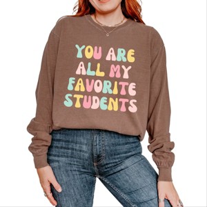 Simply Sage Market Favorite Students Colorful Garment Dyed Long Sleeve - 1 of 4