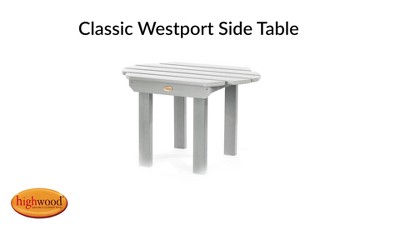 Black Poly Lumber Rectangular Patio Side Table