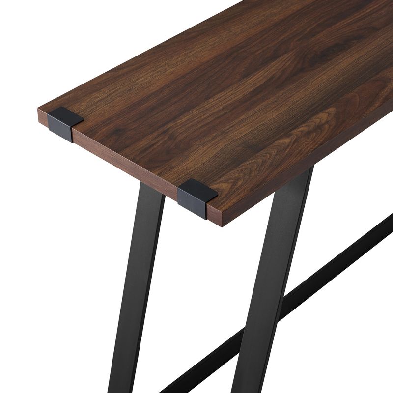 Urban Industrial Entry Table with Wood and Metal Dark Walnut - Saracina Home, 5 of 12