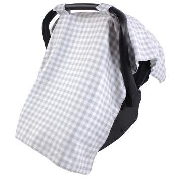 Hudson Baby Infant Unisex Reversible Car Seat and Stroller Canopy, Gray Gingham, One Size