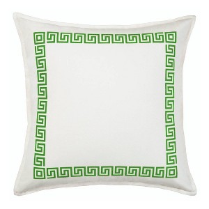 Kensington Garden 20"x20" Greek Key Cotton Canvas Square Throw Pillow - 1 of 3