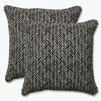 Outdoor/Indoor Herringbone Throw Pillow Set of 2 - Pillow Perfect®